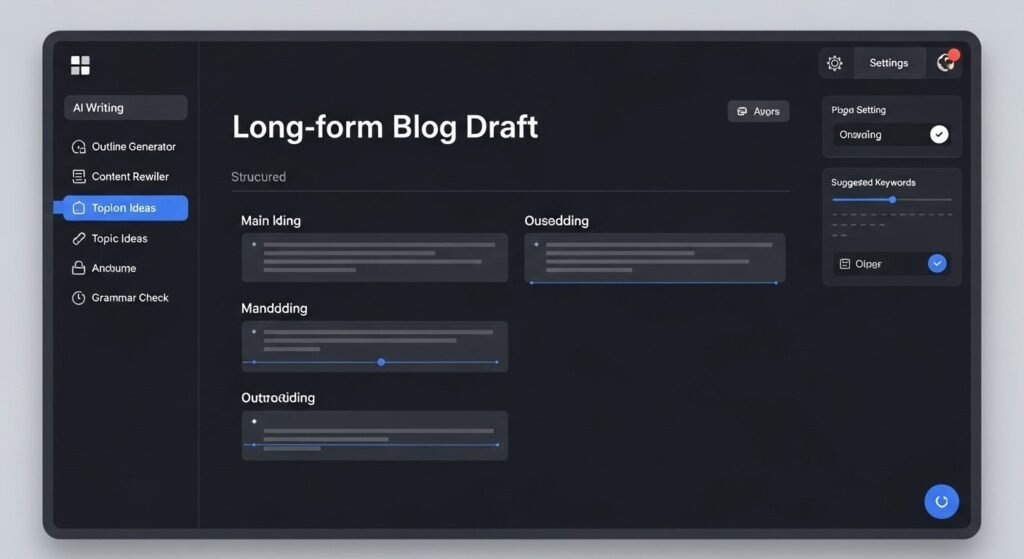 Jasper AI long-form blog writing interface