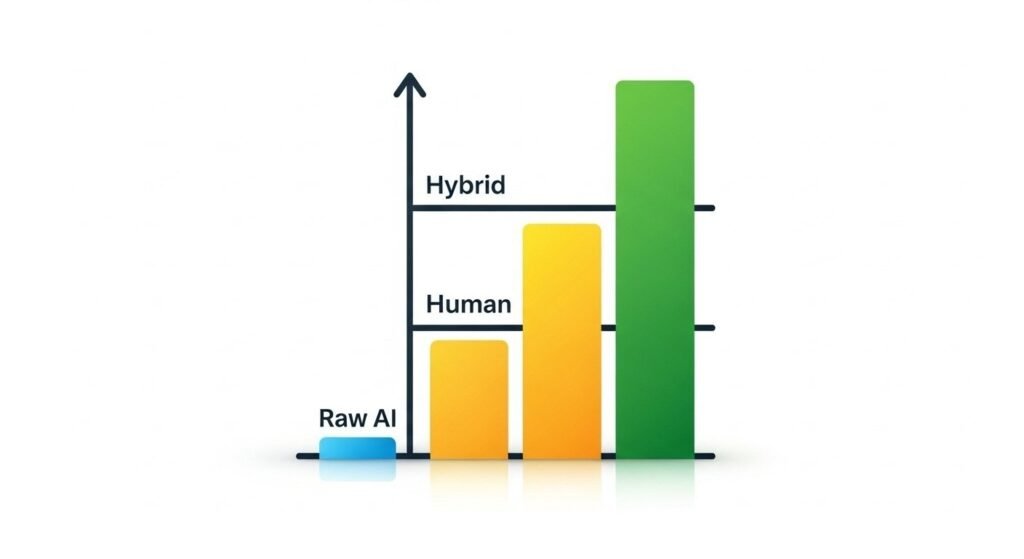 AI writing vs human writing SEO ranking outcomes comparison