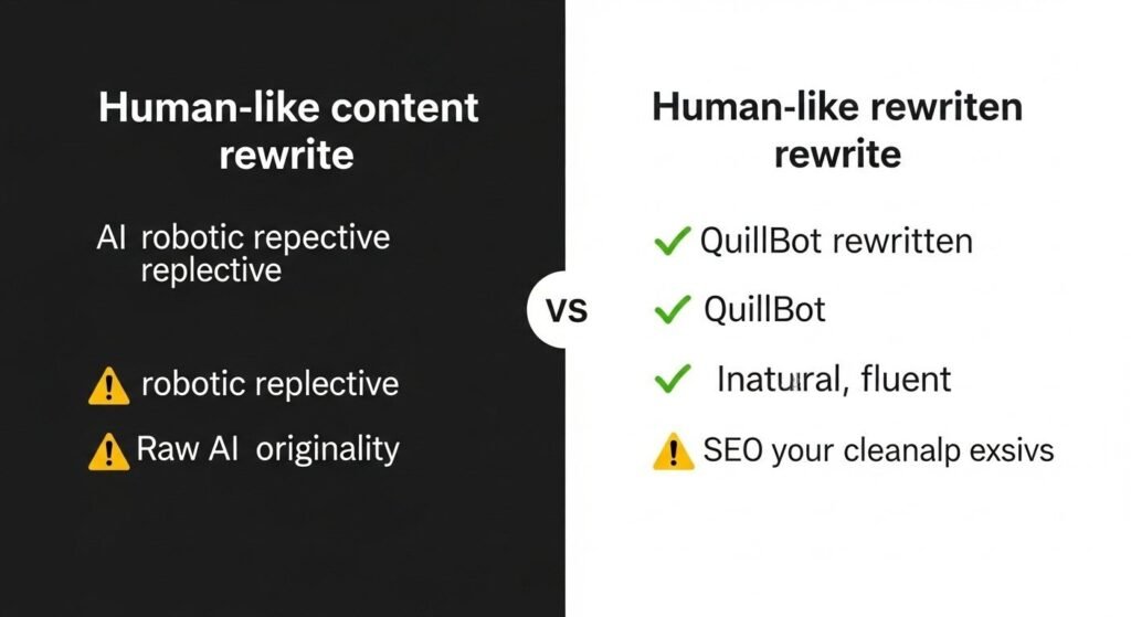 AI paraphrasing tool interface showing sentence rewrite options and tone settings