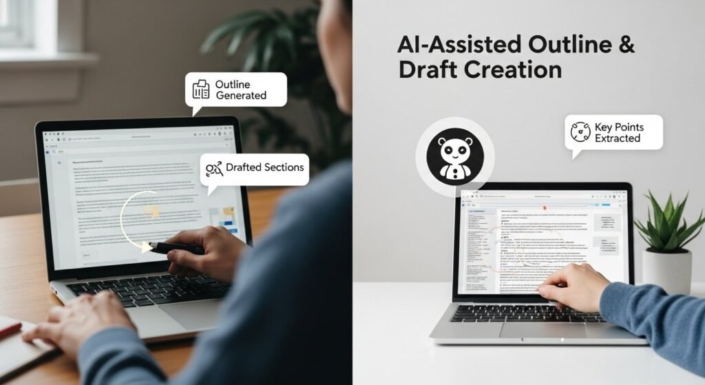 AI writing tools workflow showing content scaling limits between free plans and paid plans