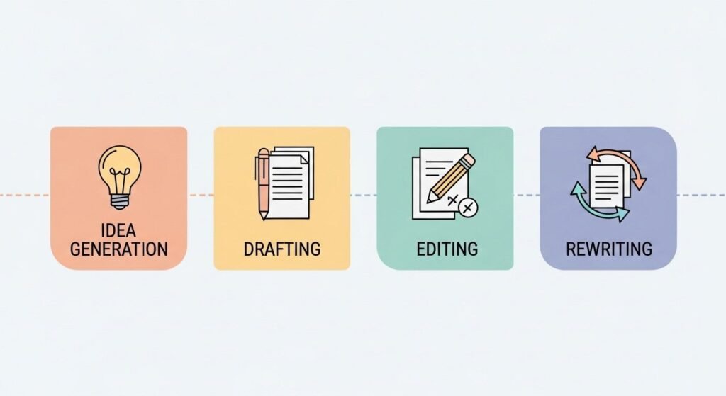 Different categories of free AI writing software used by bloggers